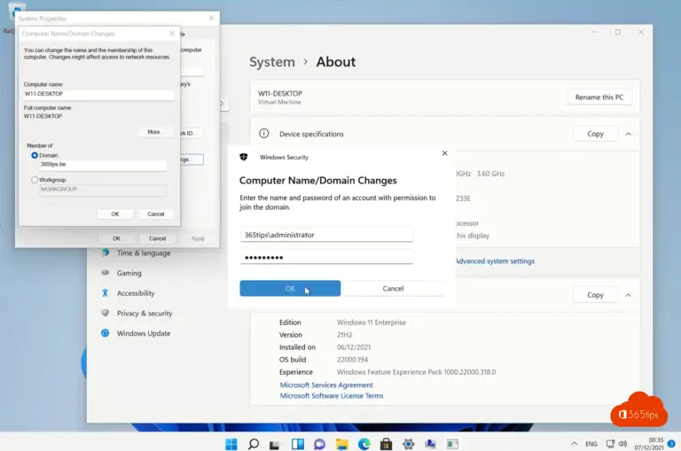 🖥️ How do you join a Windows 11 computer in an ActiveDirectory domain?