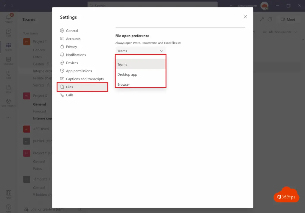 Personalizar la configuración por defecto al abrir archivos de Office en  Microsoft Teams