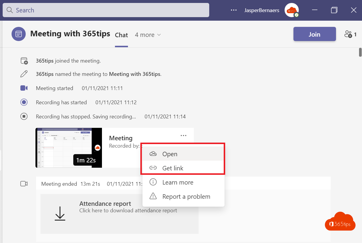 How to automatically save recordings of a Microsoft Teams meeting in OneDrive for Business?