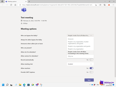 ⏩ Microsoft Teams: Cómo desactivar el reenvío de reuniones en Office 365