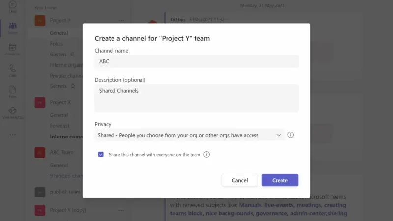 Hoe in Microsoft Teams gedeelde kanalen activeren en gebruiken (Teams Connect)