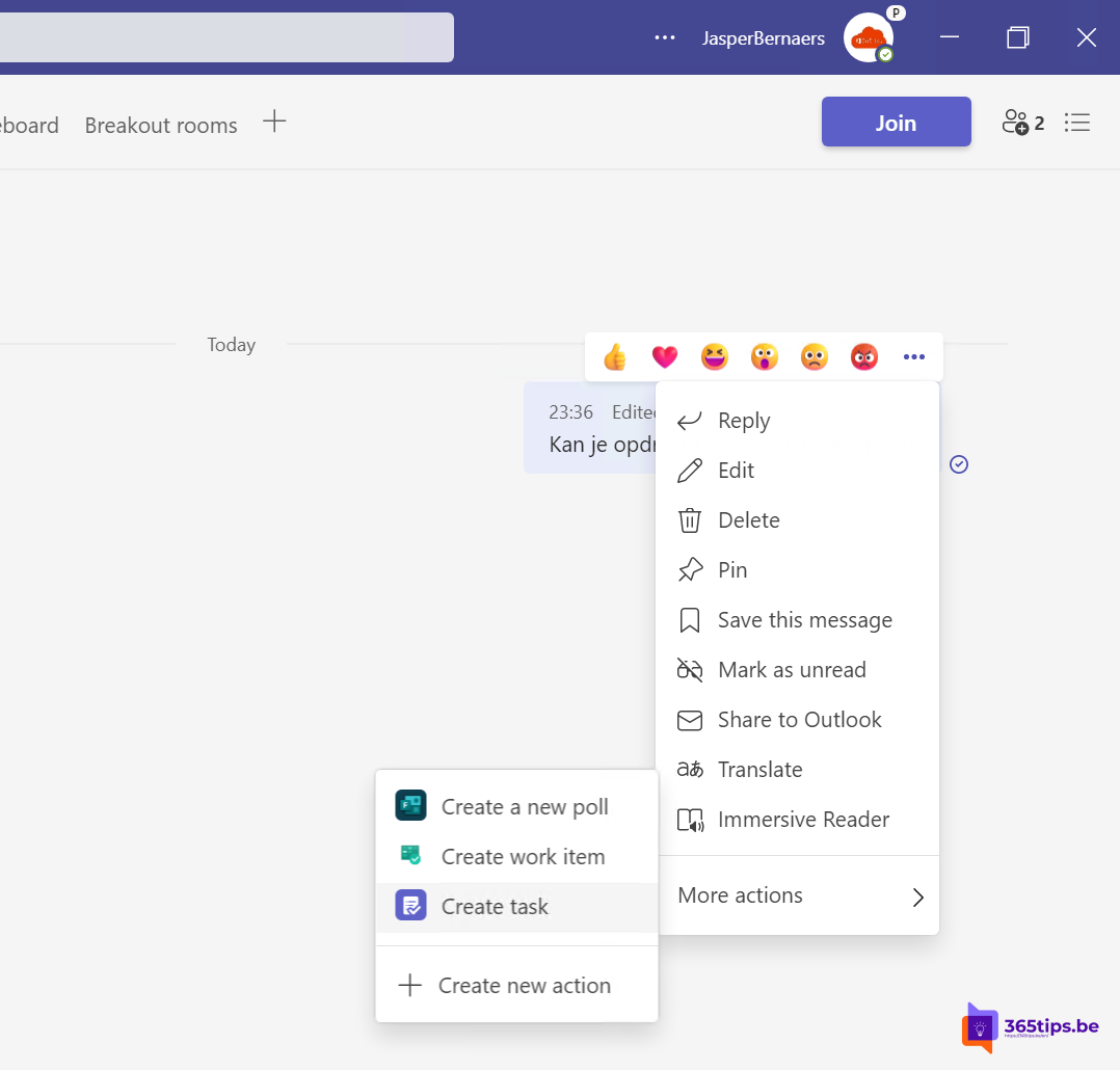 📝 How to create a task from a chat message in Microsoft Teams ? 🚩