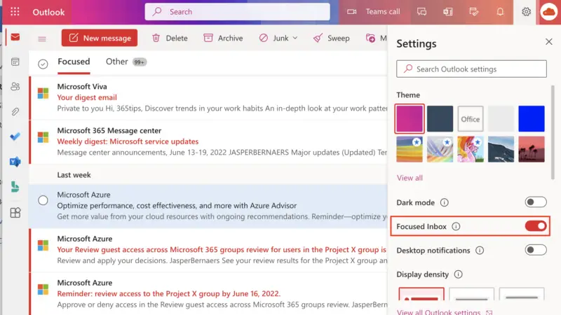 Hoe kan je Focus Inbox uitschakelen per gebruiker of voor iedereen in de tenant — Microsoft 365?
