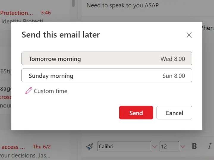 Outlook | De verzending van e-mailberichten uitstellen of plannen — Vertraagd verzenden