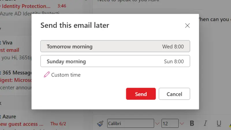 🐢 Outlook | De verzending van e-mailberichten uitstellen of plannen — Vertraagd verzenden