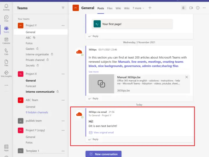 Hoe kan je e-mails versturen naar een Microsoft Teams kanaal?