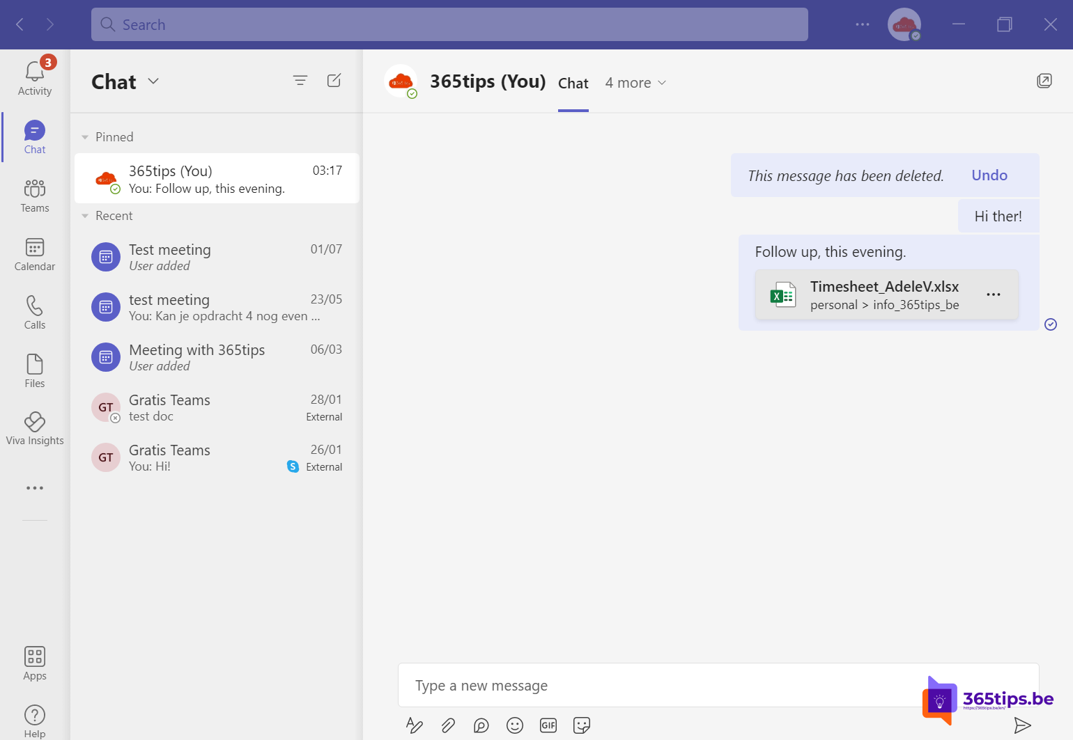 🤳How to chat with yourself in Microsoft Teams?