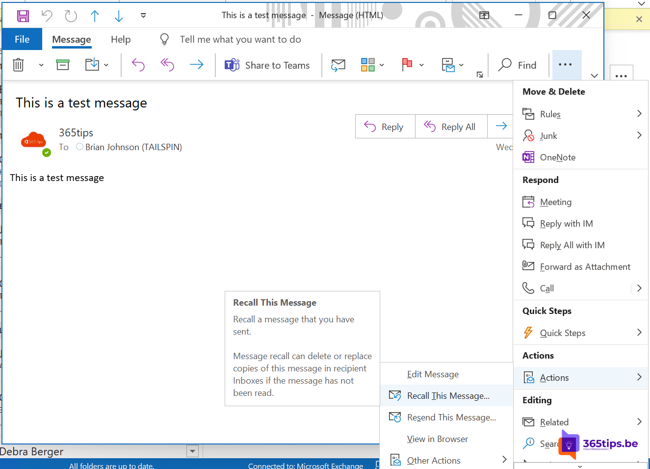 📩 Outlook : Comment récupérer ou remplacer un message électronique que vous avez envoyé (Rappel)