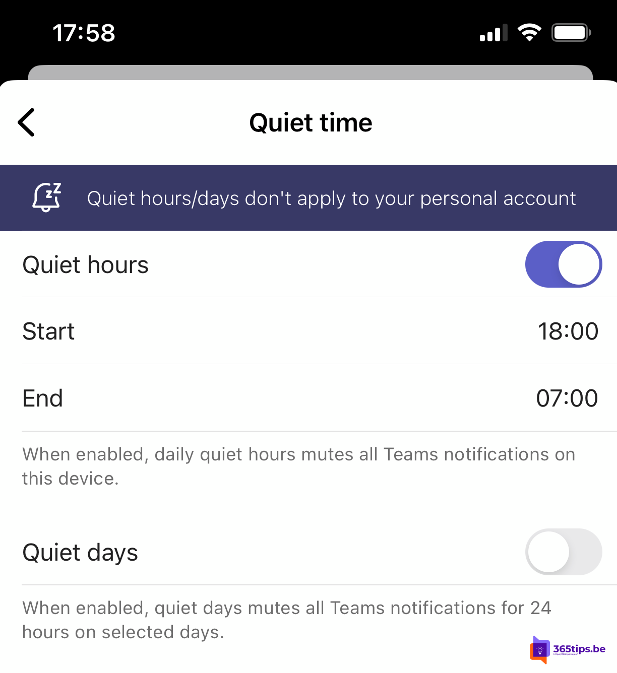 🌃 Establece horas tranquilas Microsoft Teams para que no te molesten por la noche