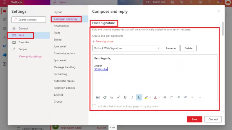 📧 Een e-mailhandtekening voor Outlook Online instellen – Microsoft 365