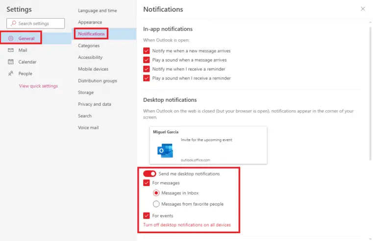 📫 Here's how to enable desktop notifications in Outlook Online