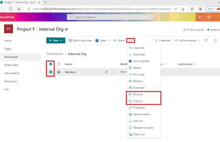 💡 How to move or copy files or folders in SharePoint or Microsoft Teams?