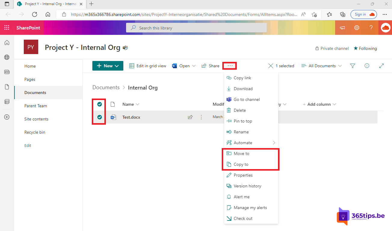💡 How to move or copy files or folders in SharePoint or Microsoft Teams?