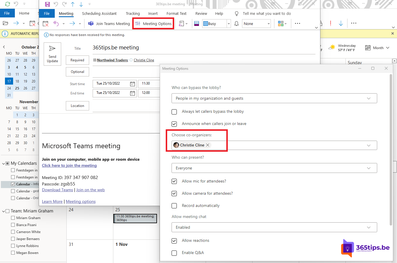 🧑🏾‍🤝‍🧑🏼 Assign the role of co-organizer in a Microsoft Teams meetings