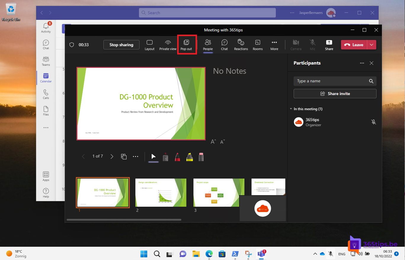 🥃 How to work in multiple windows in Microsoft Teams?