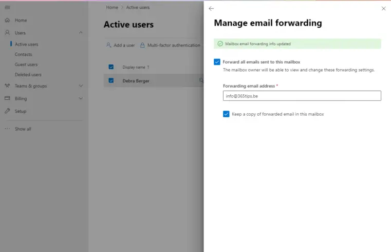 ⏩ Cómo reenviar mensajes de correo electrónico en Exchange Online  | Manual de Microsoft 365
