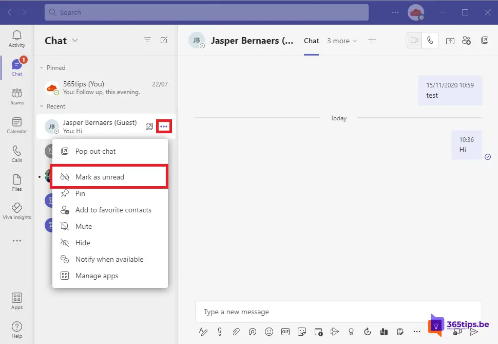 💬 Cómo marcar un mensaje de Microsoft Teams como no leído y mantener un registro de todos los mensajes no leídos