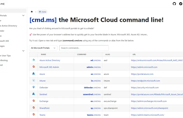 📝 [cmd.ms] the Microsoft Cloud command line!