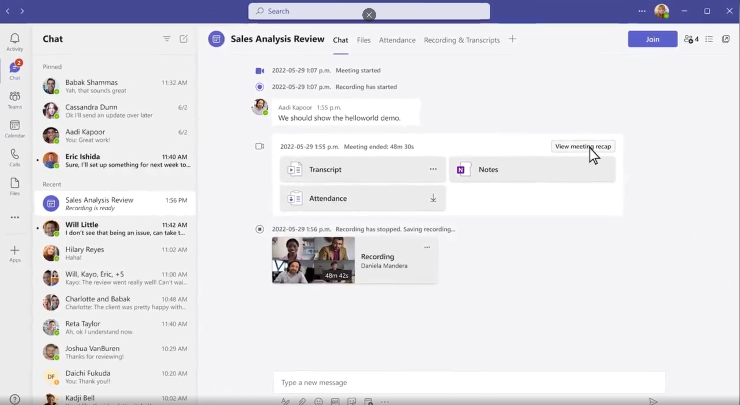 📰 Intelligent summary for the Microsoft Teams meetings you attend thanks to Meeting Recap