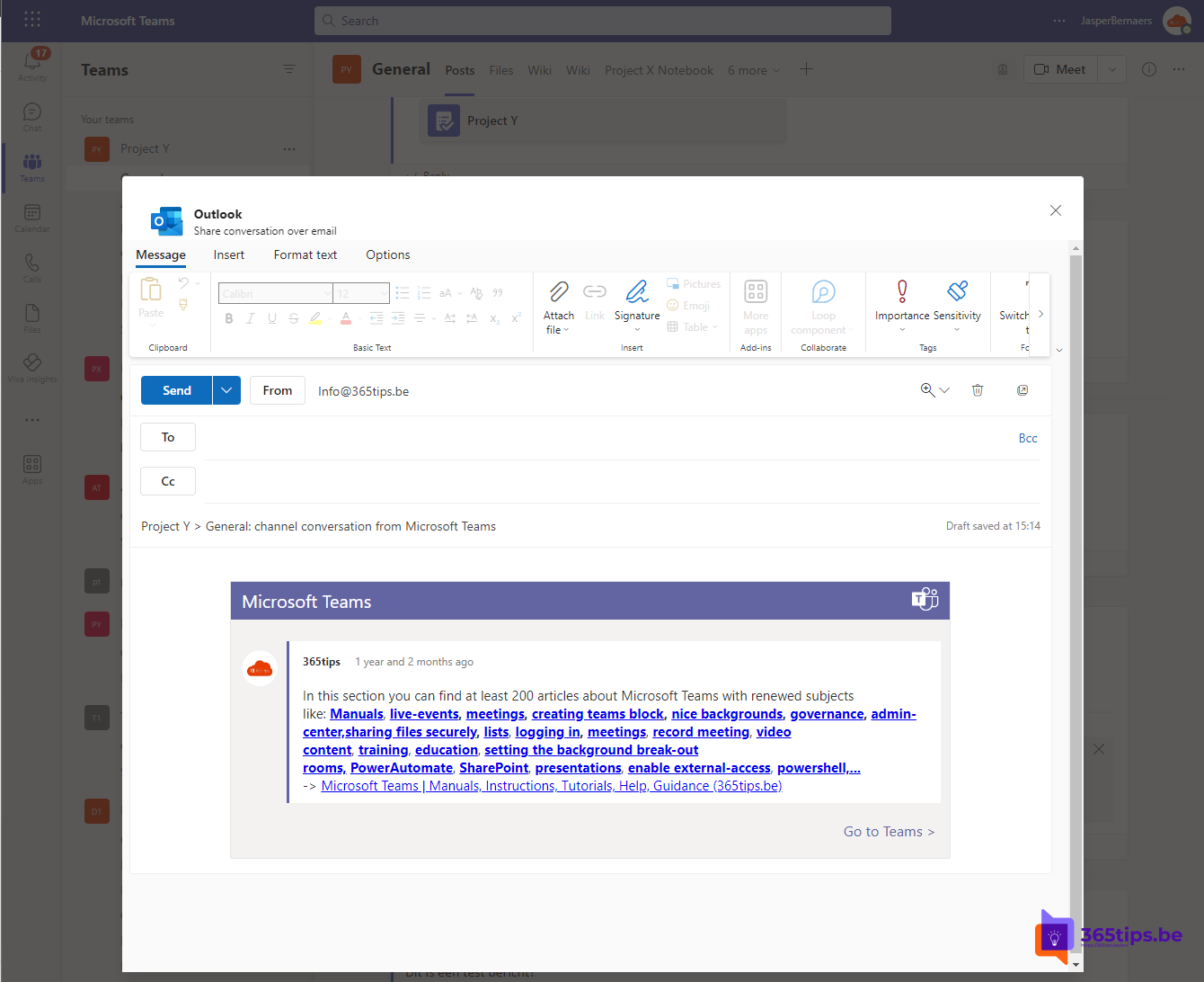 👨🏽‍💻 How can you share Microsoft Teams conversations with non-teams users?