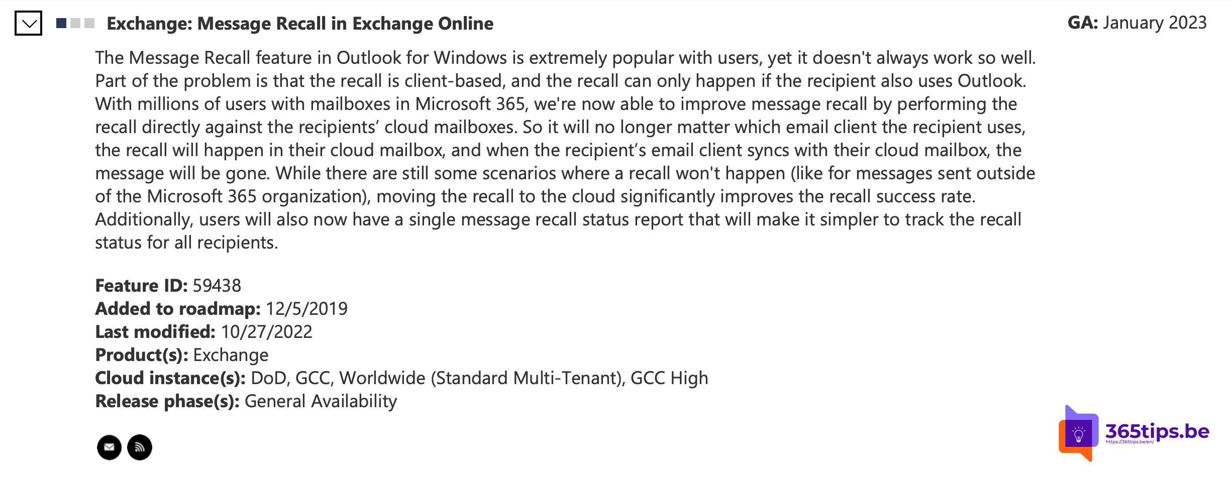 📧 Update: bericht terugroepen in Microsoft Exchange Online – Recall