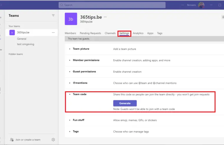 🏁 How to create a team code in Microsoft Teams to let users participate?