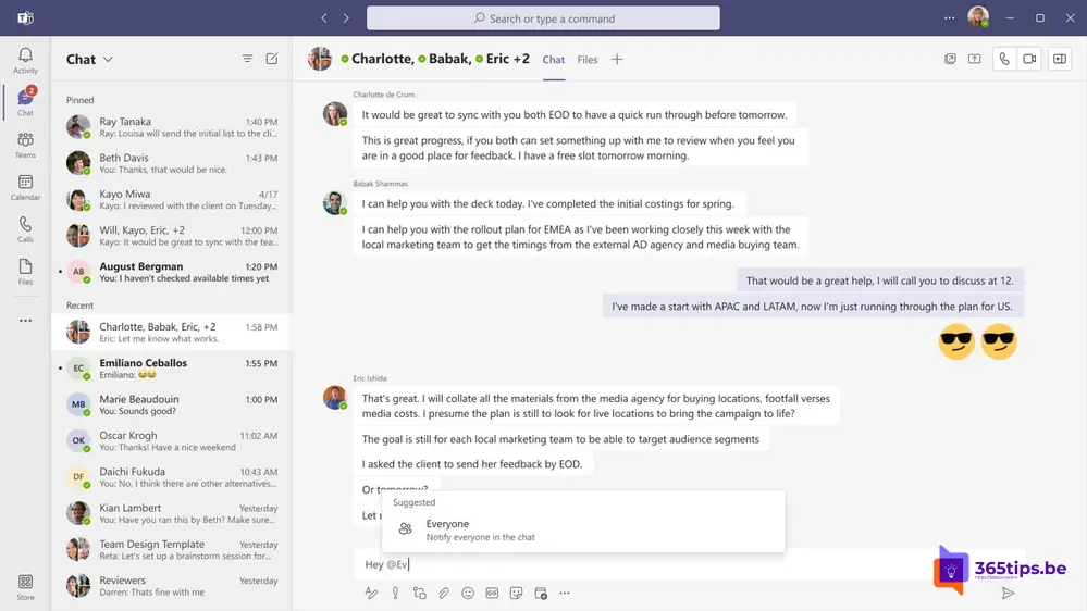 💬 What's new in Microsoft Teams: Mention everyone in a chat conversation