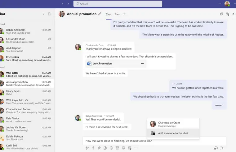 📱New: Add people to a group conversation with @mention in Microsoft Teams