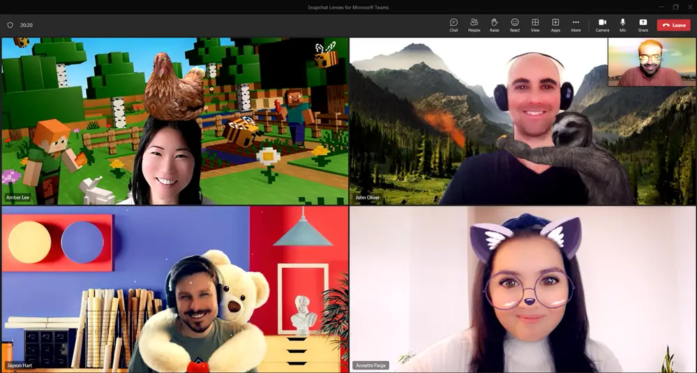 New lenses from Snapchat for Microsoft Teams available!