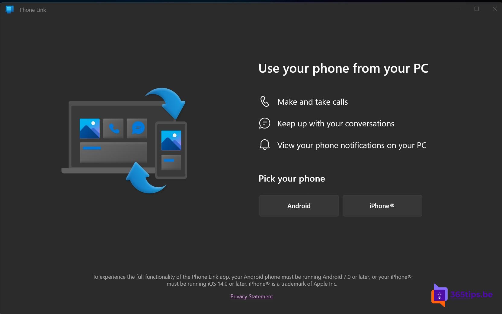 Phone Link pour iOS est maintenant disponible pour tous les clients de Windows 11