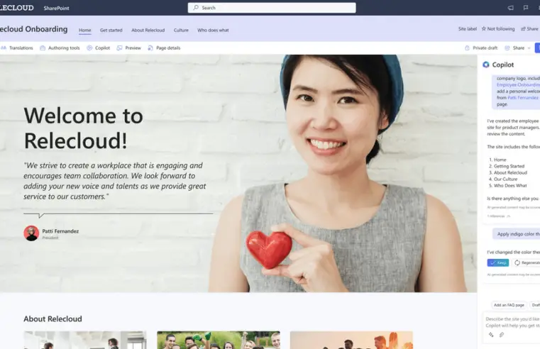 SharePoint in het AI-tijdperk: introductie van Copilot in SharePoint