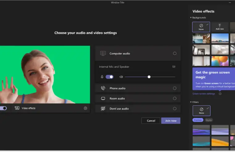 This is the new green screen feature in Microsoft Teams