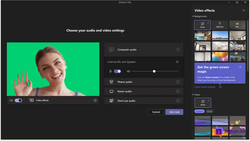 Dies ist die neue Green-Screen-Funktion in Microsoft Teams