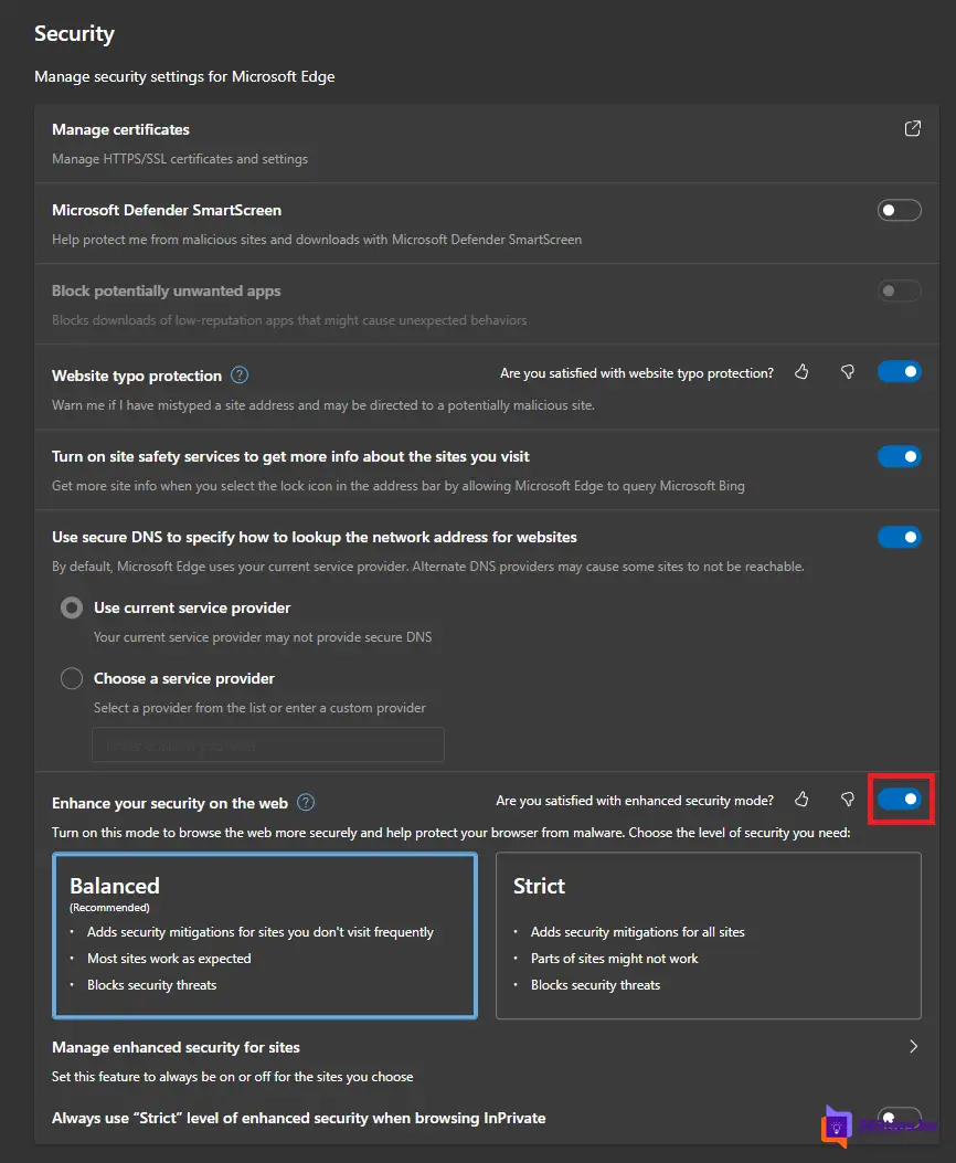 Hoe je Enhanced Security kan Activeren of Uitschakelen voor Microsoft Edge