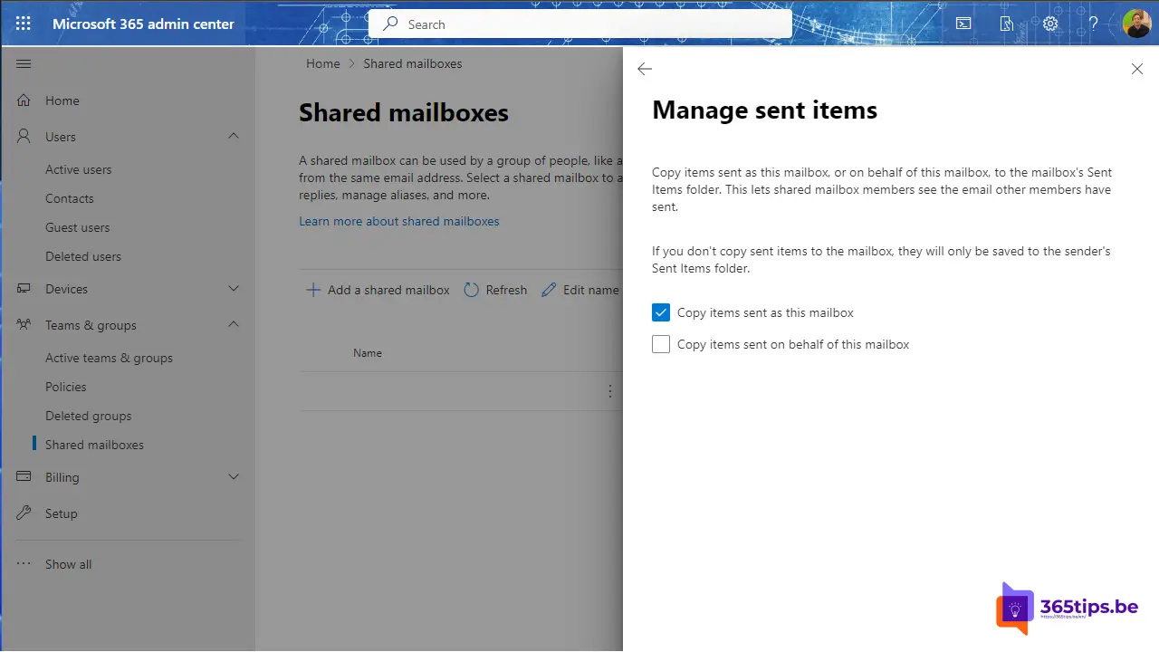 📧 Sla verzonden items automatisch op in je persoonlijke en gedeelde mailbox in Office 365