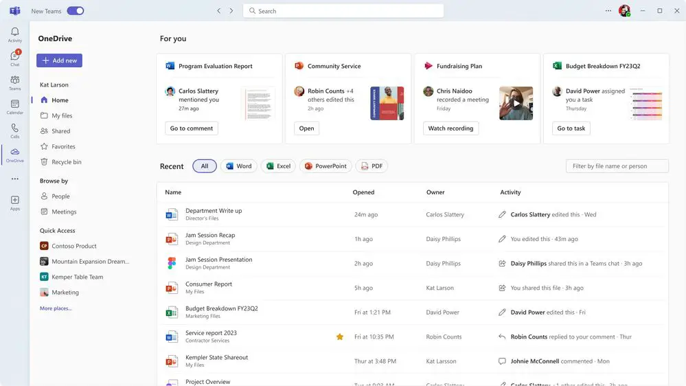 Il s'agit de la nouvelle génération de OneDrive for Business au sein de Microsoft 365.