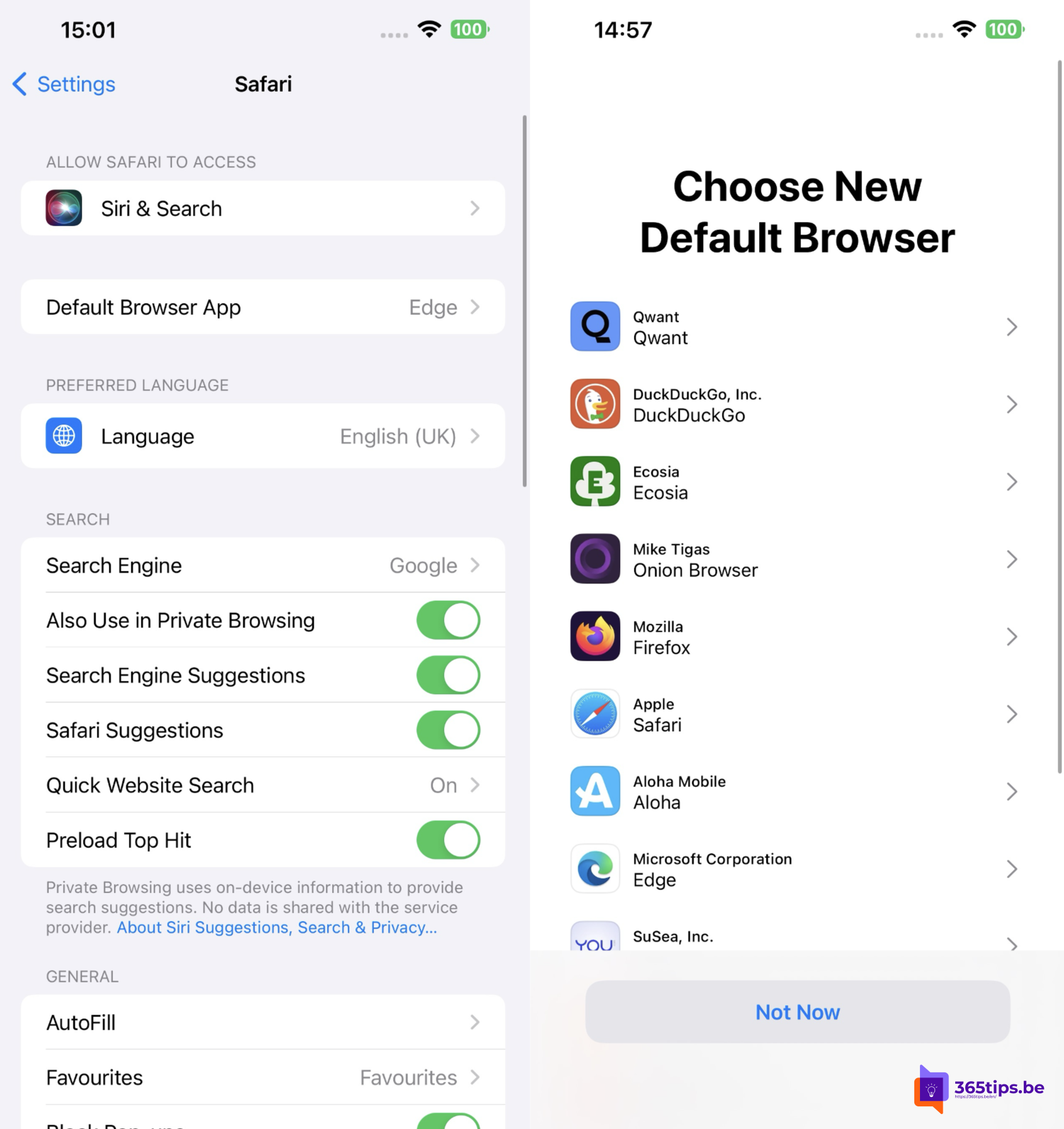 Apple laat alternatieve browsers zoals Edge toe in iOS 17.4