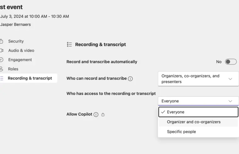 TeamsNuevas funciones en Microsoft : Gestión de grabaciones, transcripciones y AI