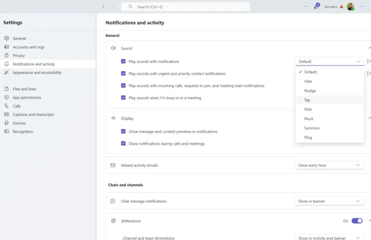 How to set up custom sound notifications in Microsoft Teams