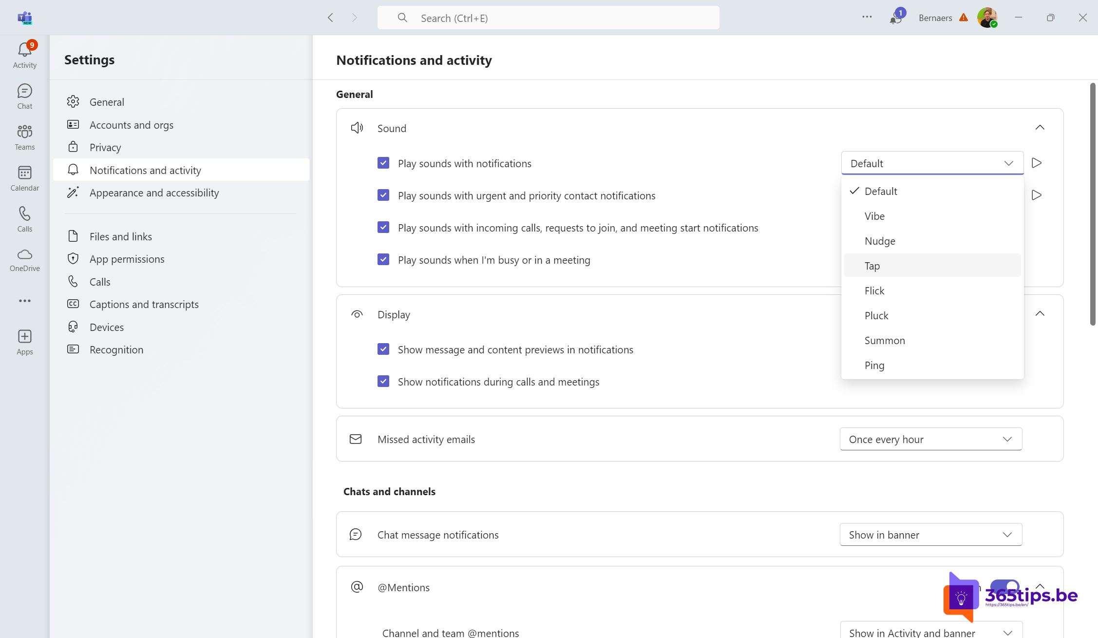 Hoe stel je aangepaste geluidsmeldingen in Microsoft Teams in